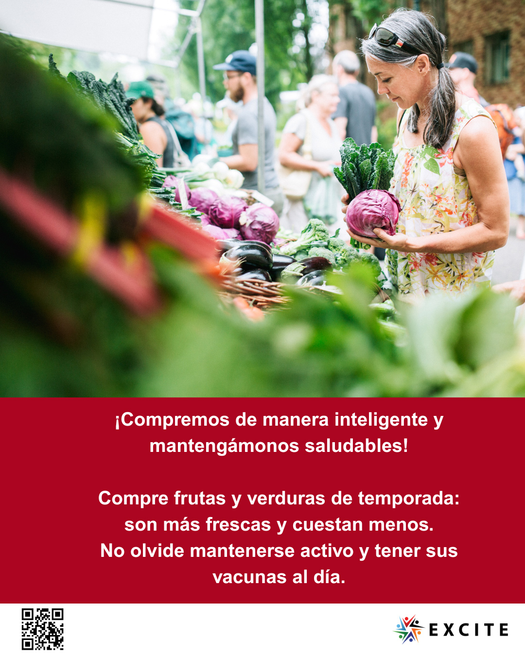 Buy Fruits and Veggies Flyer with QR Code- Spanish