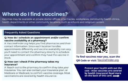 Find a Vaccine Near You Info Card
