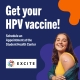 Get Your HPV vaccine with young woman and band aid