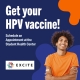 Get your HPV vaccine with young man and band aid on arm